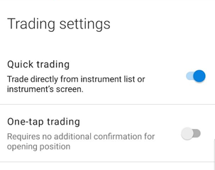 Trading Settings